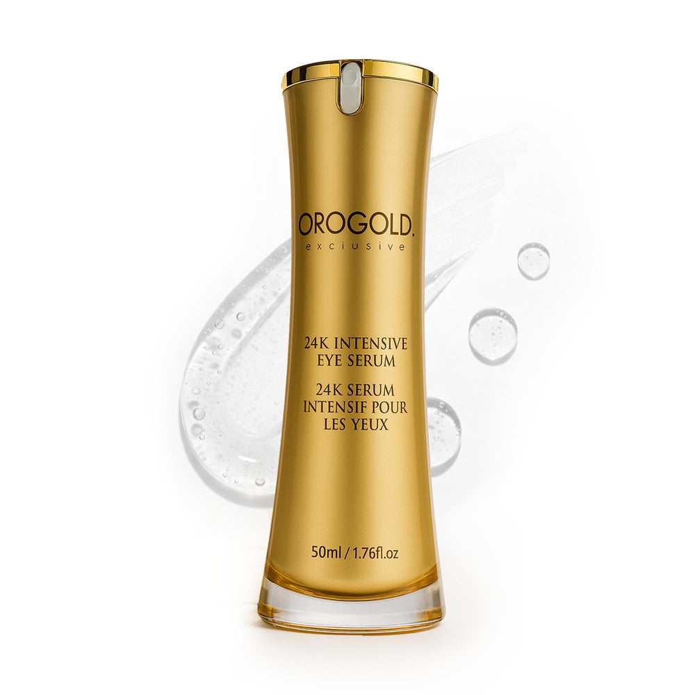 Orogold 24K Intensive Eye Serum bottle showing gold-infused eye care.