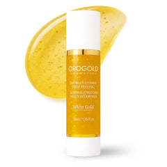 OROGOLD White Gold 24K Deep Peeling bottle close-up for at-home exfoliation