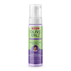 ORS Braidzone Mousse packaging showing lavender formula for nourished, smooth braids