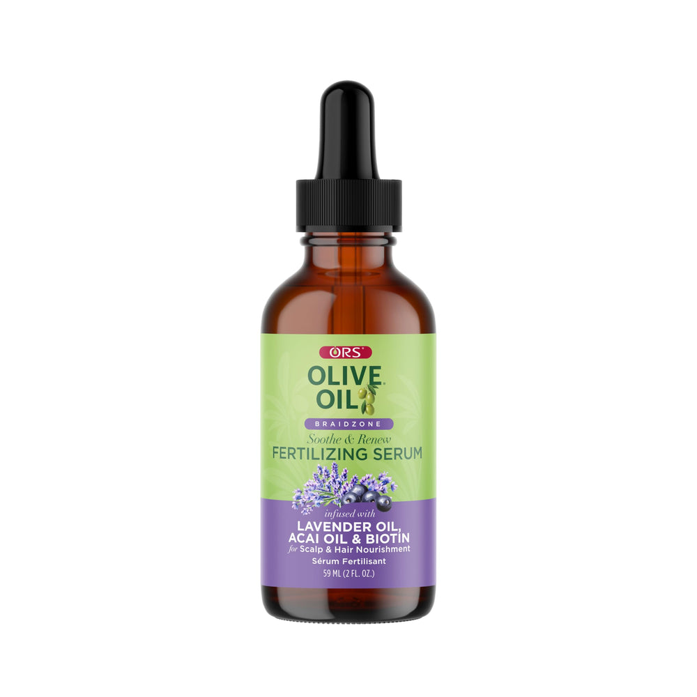 ORS Braidzone Serum bottle closeup highlighting scalp hydration