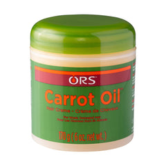 ORS Carrot Oil Hair Cream packaging highlights a lightweight, non-greasy formula.