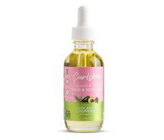 ORS Curlshow avocado peppermint oil bottle displaying nourishing scalp care and curl vitality