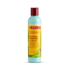 ORS HAIRestore uplifting shampoo bottle ready to use for a refreshing cleanse.