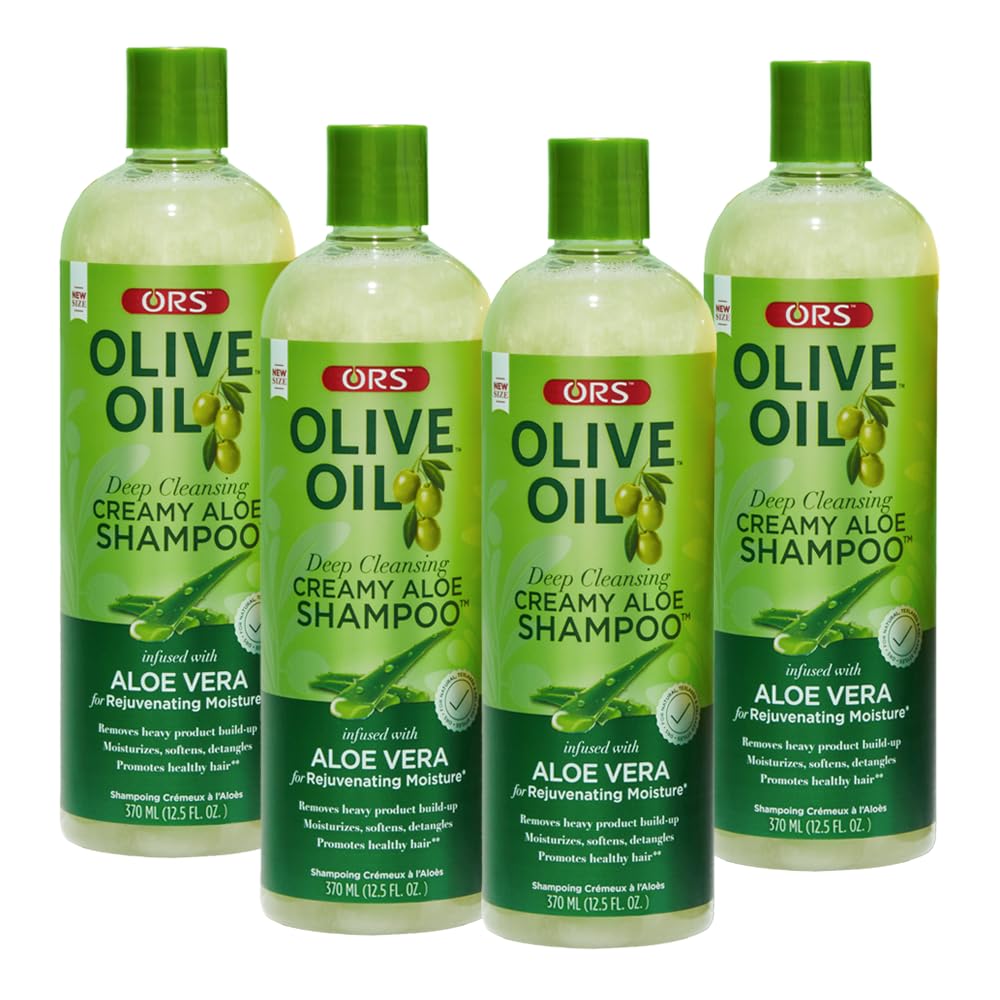 ORS Olive Oil Moisture Restore Shampoo bottle for gentle cleansing and detangling.