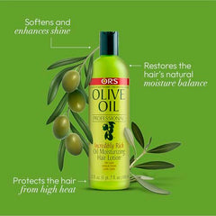 ORS Olive Oil Professional Rich Oil label emphasizes nourishing blend for smoother strands