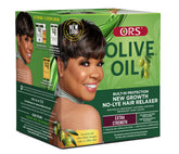 ORS Olive Oil Relaxer packaging with built-in protection for gentle touch-ups.
