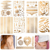Oruola gold tattoo lion design on arm adds bold festival style