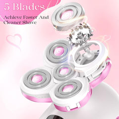 Orvina electric razor bikini area use demonstrating precise contour shaving.