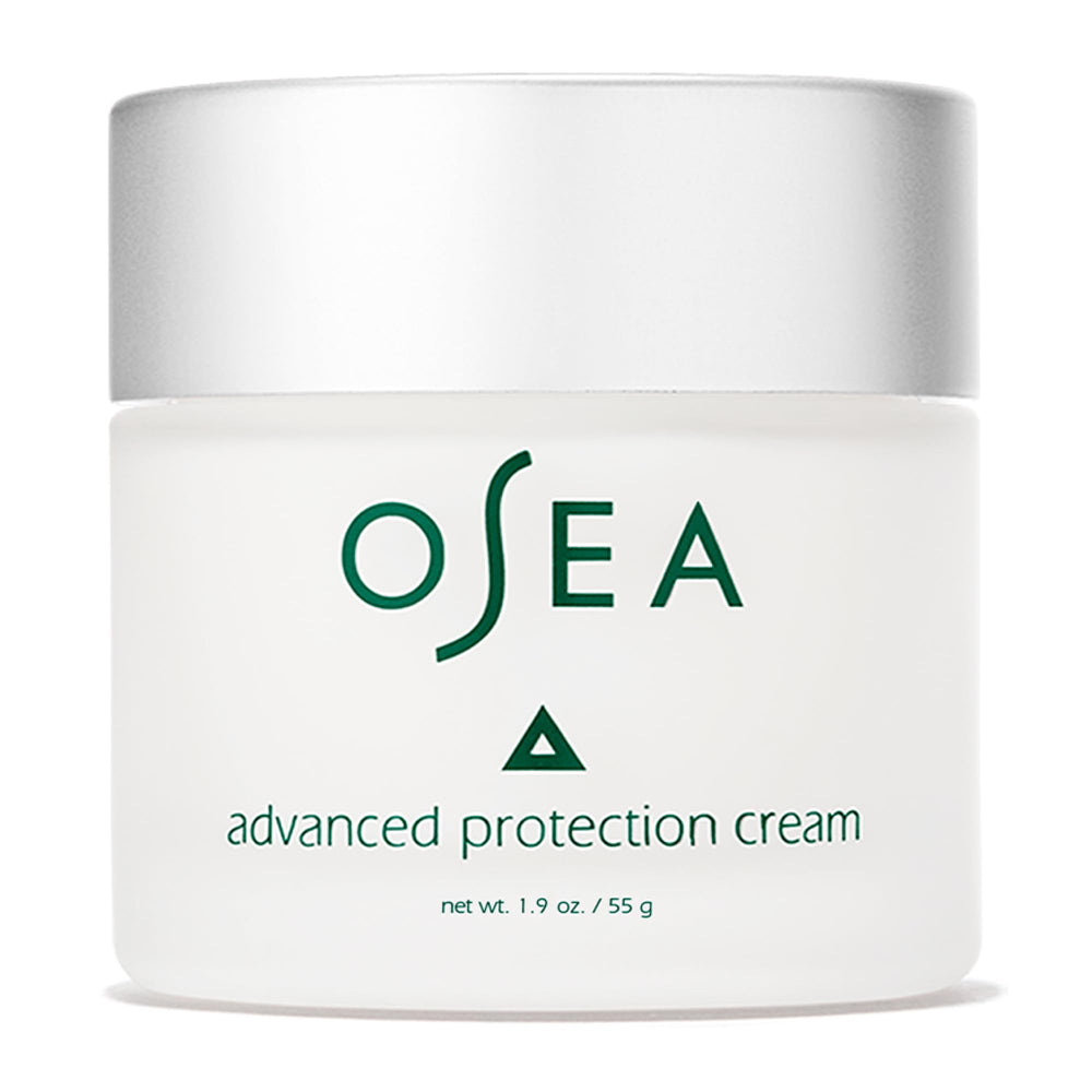 OSEA Advanced Protection Face Cream 1oz jar highlighting a rich, hydrating moisturizer for deep hydration.