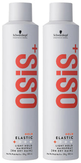 OSiS+ Elastic Light Hold hairspray bottle front view showing buildable hold for all hair types