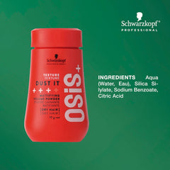OSiS+ Dust It on hair showing textured, lived-in style and separation.