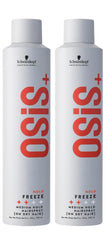 OSiS+ Freeze hairspray bottle on vanity for brushable hold
