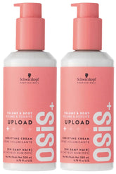OSiS+ Upload Volume Cream bottle shows lightweight lift and shine.