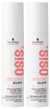 OSiS+ Glow anti-frizz serum bottle front view for smooth styling and shine