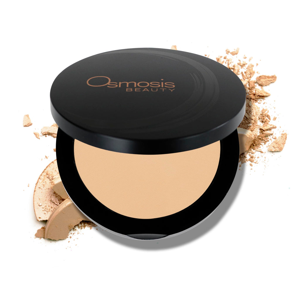 Osmosis mineral pressed base bottle in Light Golden for even, buildable coverage.