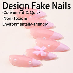OSTTMA 24pcs press-on nails set for quick DIY manicure at home