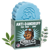 Otter Co anti-dandruff conditioner bar closeup showing creamy texture for scalp care