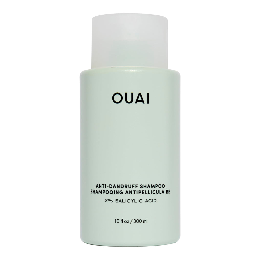 OUAI anti-dandruff shampoo bottle with soothing formula for a calmer scalp