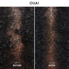 OUAI shampoo lather shows flakes reduced and easy rinse