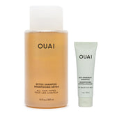 OUAI Detox Shampoo bottle front, premium packaging for clarifying scalp cleanse