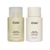 OUAI Fine Shampoo bottle showing color-safe formula for lifted, voluminous hair