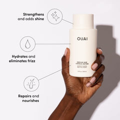 OUAI Medium Conditioner set packaging highlights complete mid-length care