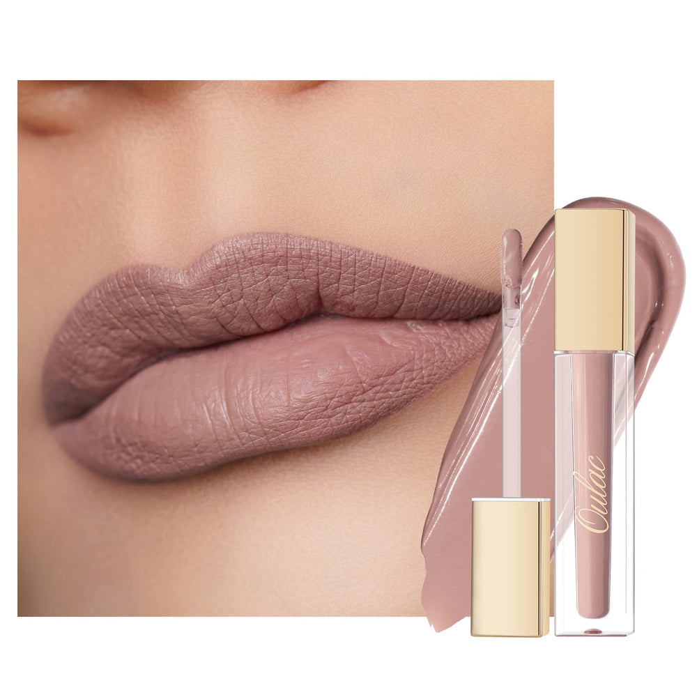 Oulac matte lipstick cap closeup with smooth color and transfer-proof wear