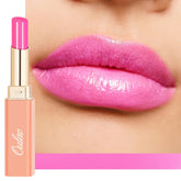 Oulac moisturizing shine pink lipstick packaging with glossy finish for on-the-go hydration.