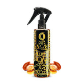 OURO Argan Oil bottle close-up showing pure hydration for hair.