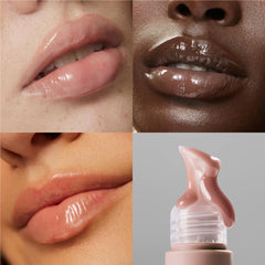 Lip Oasis Glossy Treatment swatch showing instant shine and smooth texture.