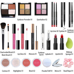 OUXUNX Makeup Advent Calendar 2025 contents box shows 24 surprise items