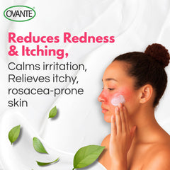 Ovante rosacea cream applied before makeup for smoother base
