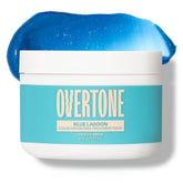 Overtone Blue Lagoon bottle pour demonstrates easy at-home color deposition with vibrant pigment.