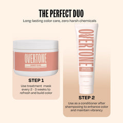 Overtone Desert Rose hair mask texture shows semi-permanent color deposit