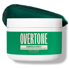Overtone Emerald Envy bottle shows bold color at home