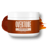 Overtone Golden Copper bottle illustrates at-home color depositing care for vibrant hair.