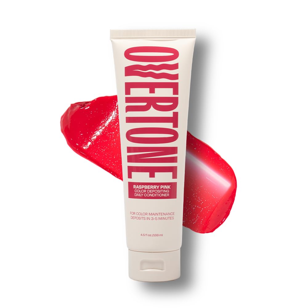 oVertone Raspberry Pink conditioner bottle for daily color refresh.