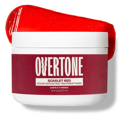 Overtone Scarlet Red conditioner bottle for at-home color deposition