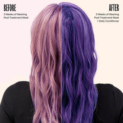 oVertone Vivid Violet tint on natural hair showing multi dimensional shine