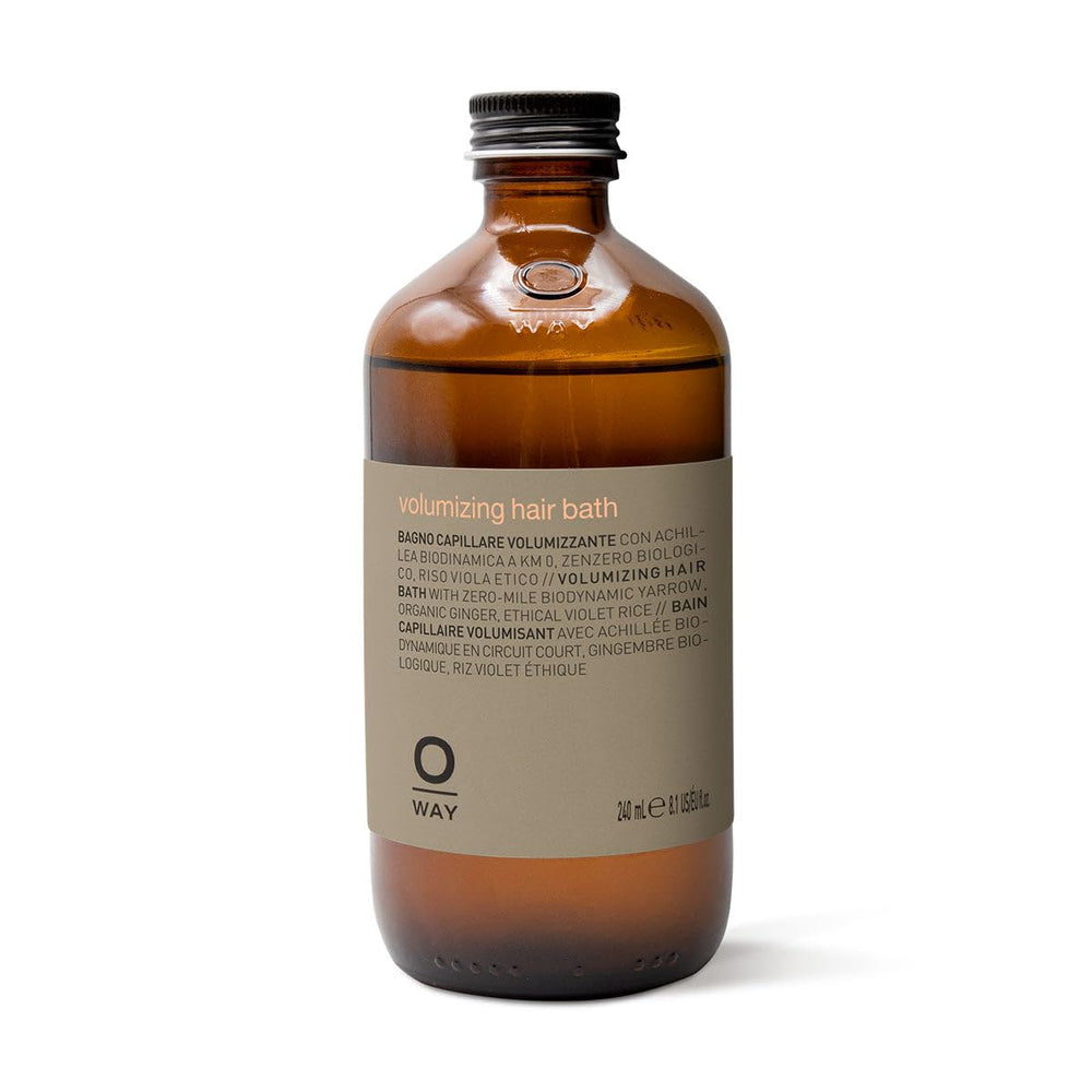 OWAY volumizing hair bath bottle provides a gentle cleanse and root lift for fine hair