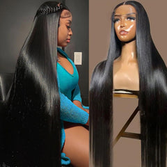 OWNROSE 30inch 13x6 lace-front wig on model with natural look