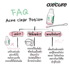 Oxe-cure Acne Clear Potion being applied to skin for targeted treatment.