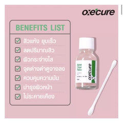Oxe-cure Acne Clear Potion label close-up on clean packaging.