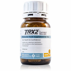 Oxford Biolabs TRX2 bottle with capsules ready for daily use to support hair density