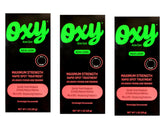 OXY Maximum Action Spot Treatment bottle shown, targets blemishes with fast-acting relief.