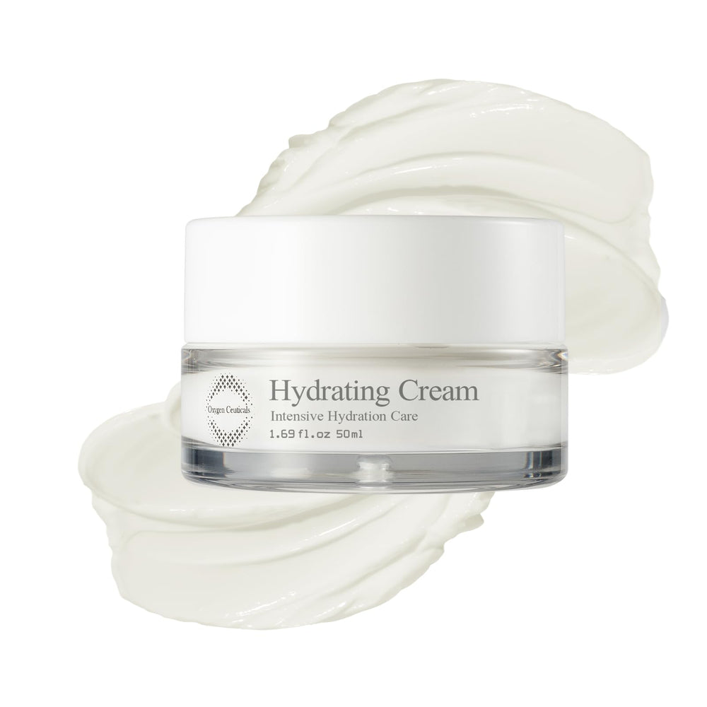 OxygenCeuticals Hydrating Cream bottle featuring Edelweiss for lasting moisture and soothing care