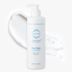 OxygenCeuticals Pore Mask foaming cleanser bottle showcases deep cleansing and oil control.