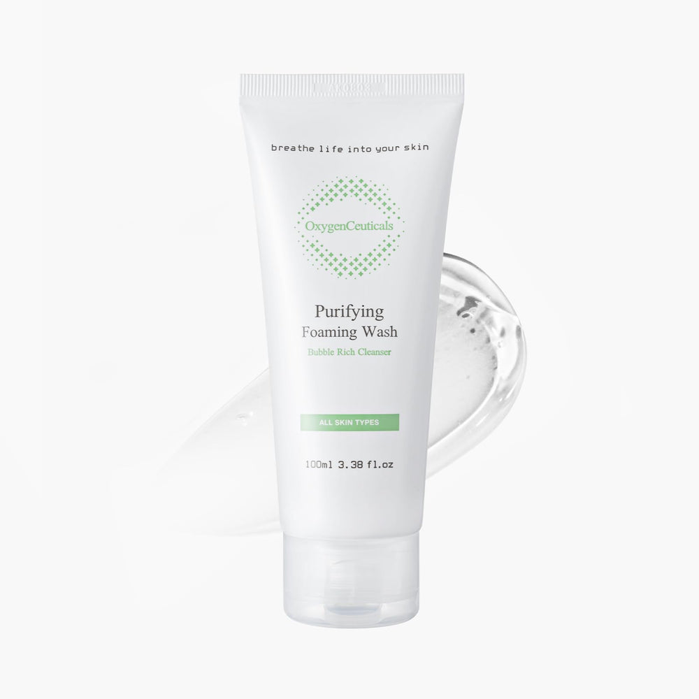 OxygenCeuticals Purifying Foaming Wash bottle promoting balanced daily cleansing