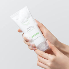 Lathered foam on skin showing mild cleansing for daily use