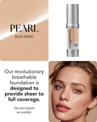 Oxygenetix Pearl application brush highlights easy blending for even skin-tone balance
